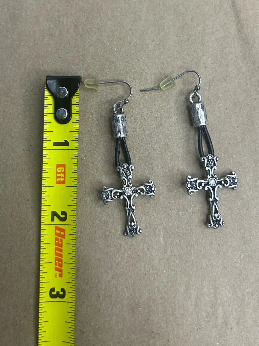 Gothic Style Cross Dangle Earrings